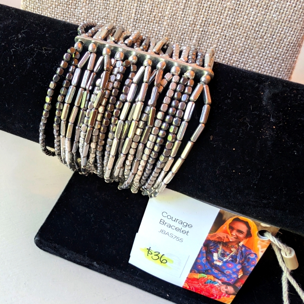 Trades Of Hope Courage Bracelet - Silver Beaded Design